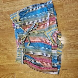 Indigo Rein linen blend striped shorts M